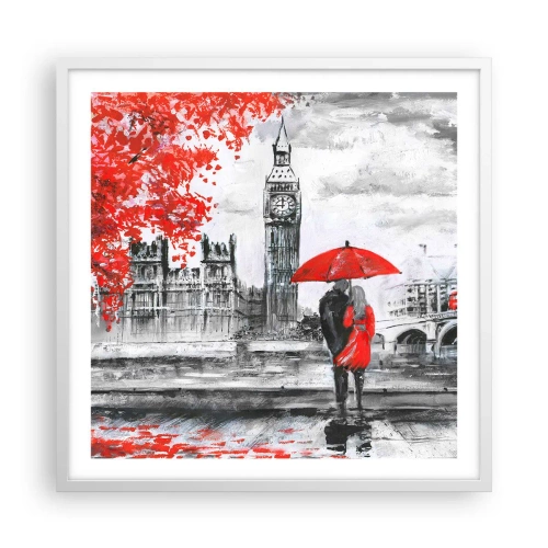 Poster in een witte lijst - Verliefd op Londen - 60x60 cm