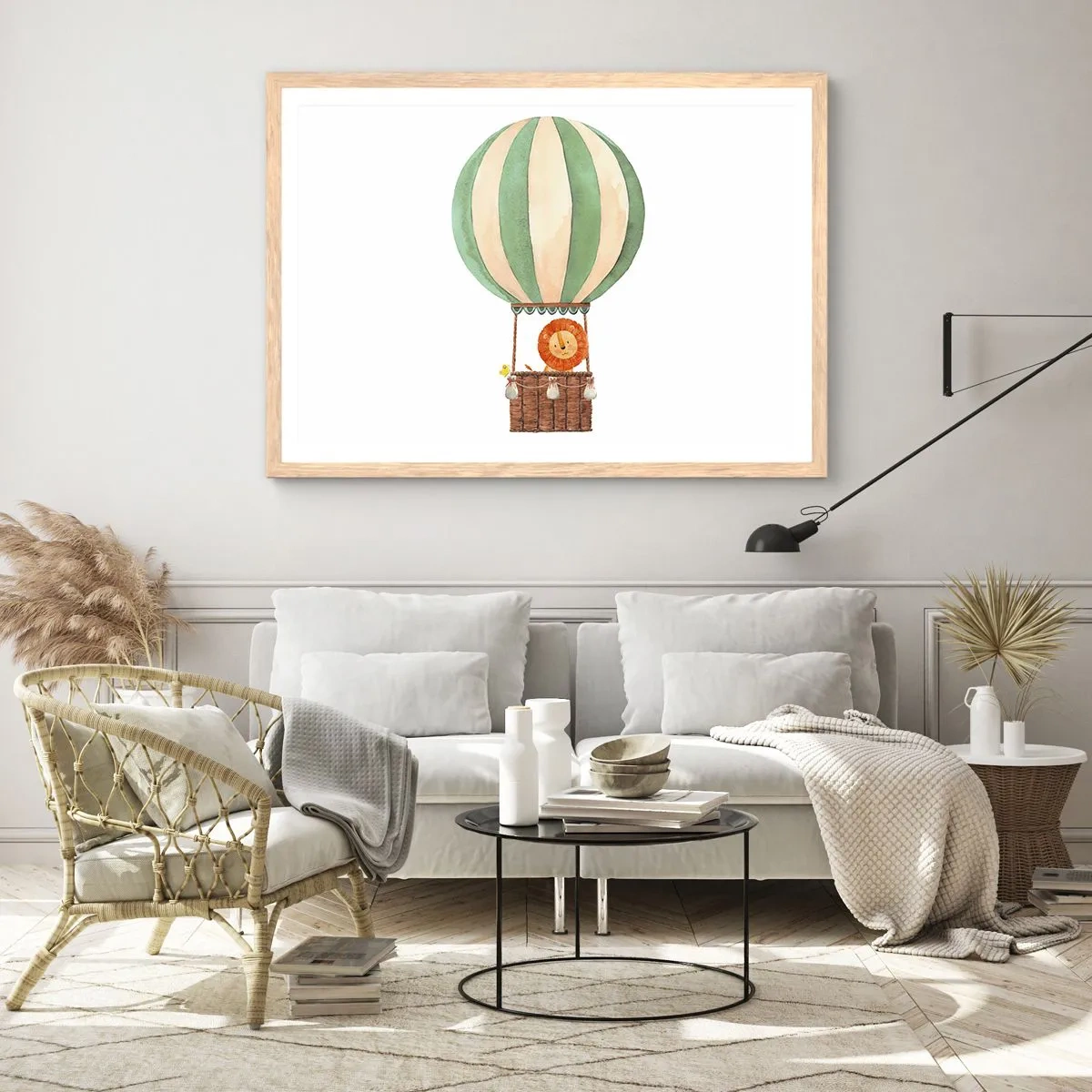 Een poster in een licht eiken lijst - Leons reizen - 91x61 cm