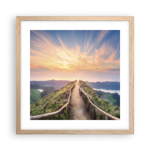 Een poster in een licht eiken lijst - Dicht bij de hemel - 40x40 cm