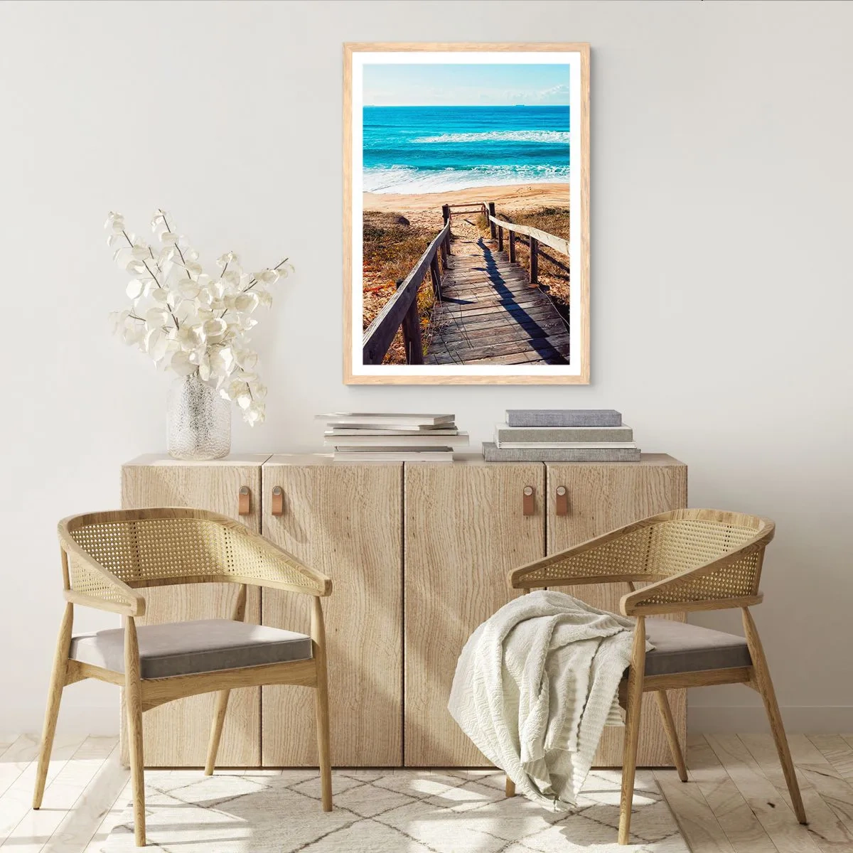 Een poster in een licht eiken lijst - Loop maar! - 30x40 cm