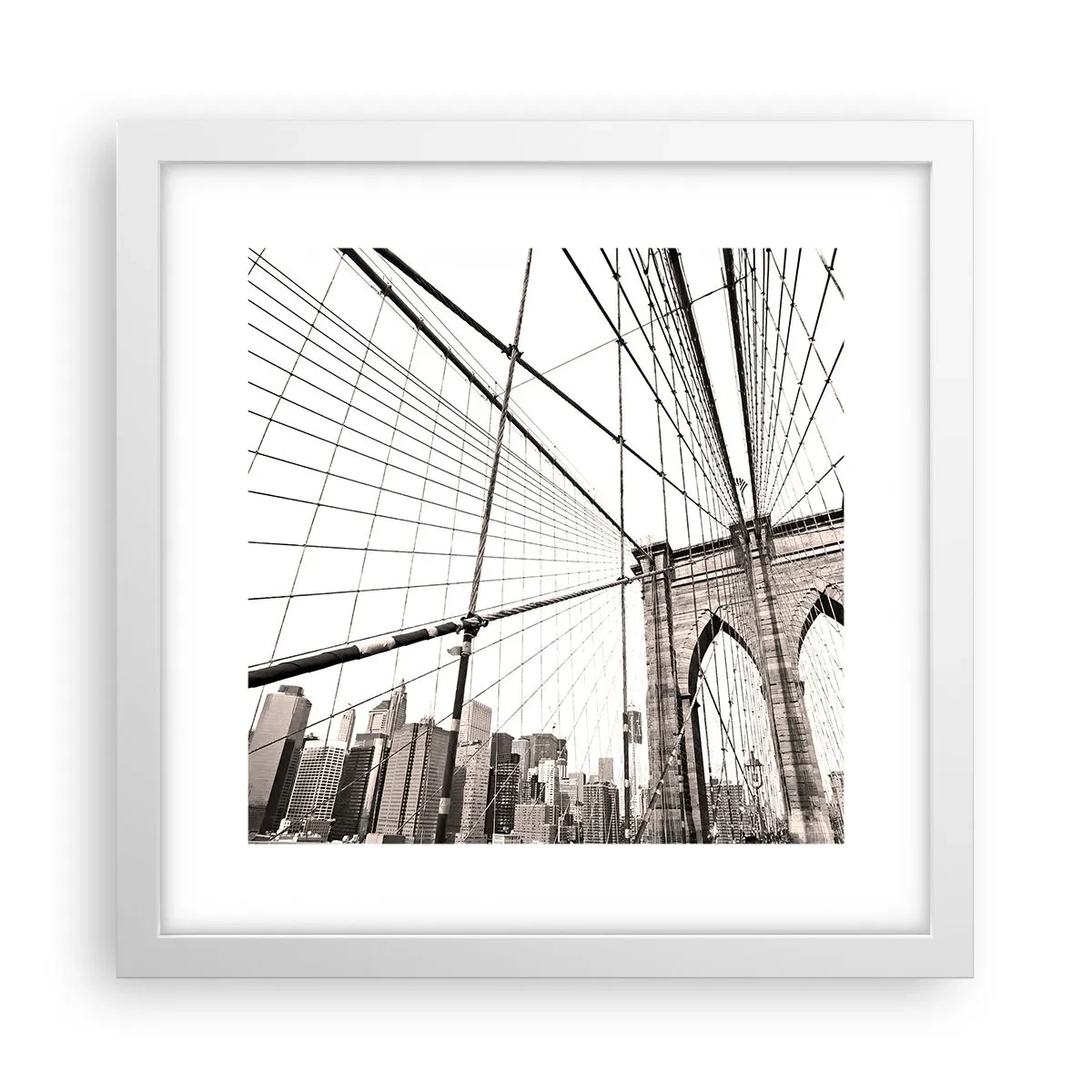 Poster in een witte lijst - Kathedraal van New York - 30x30 cm