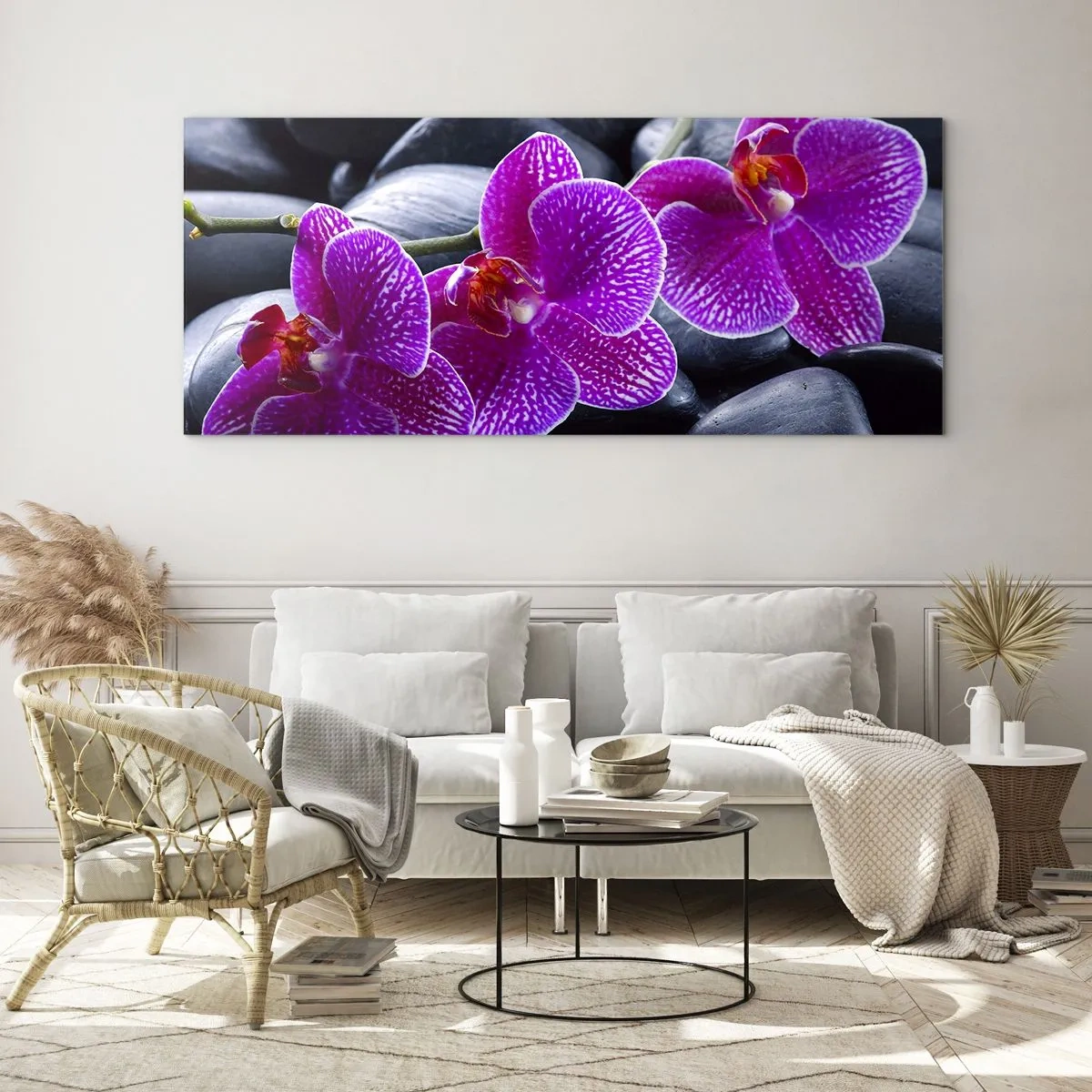 Schilderen op glas - De stenen gloeiden van verrukking - 120x50 cm