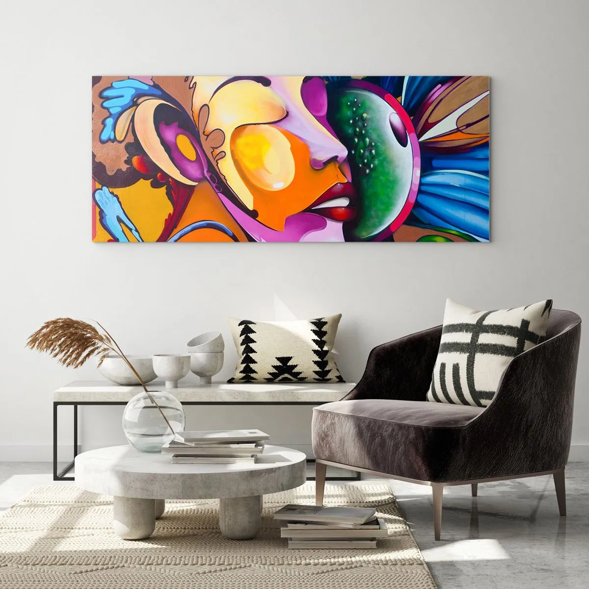 Schilderen op glas - Aanraken met kleur - 100x40 cm
