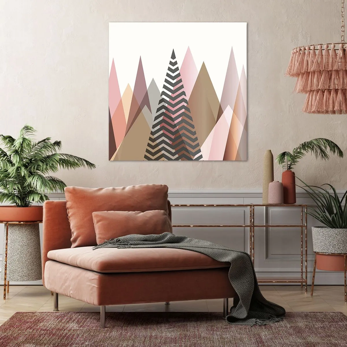 Schilderen op canvas - Piramidaal uitzicht - 50x50 cm