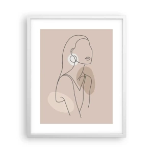 Poster in een witte lijst - meisjesachtig icoon - 40x50 cm