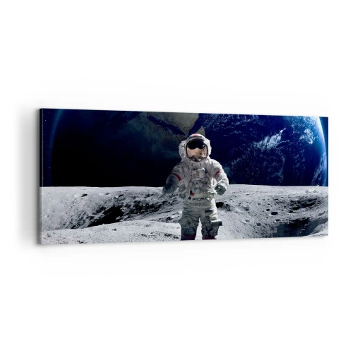 Schilderen op canvas - Groetjes van de maan - 100x40 cm