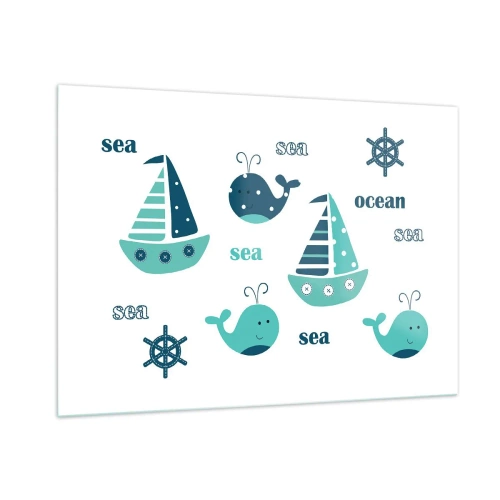 Schilderen op glas - Over de zeeën en oceanen - 100x70 cm