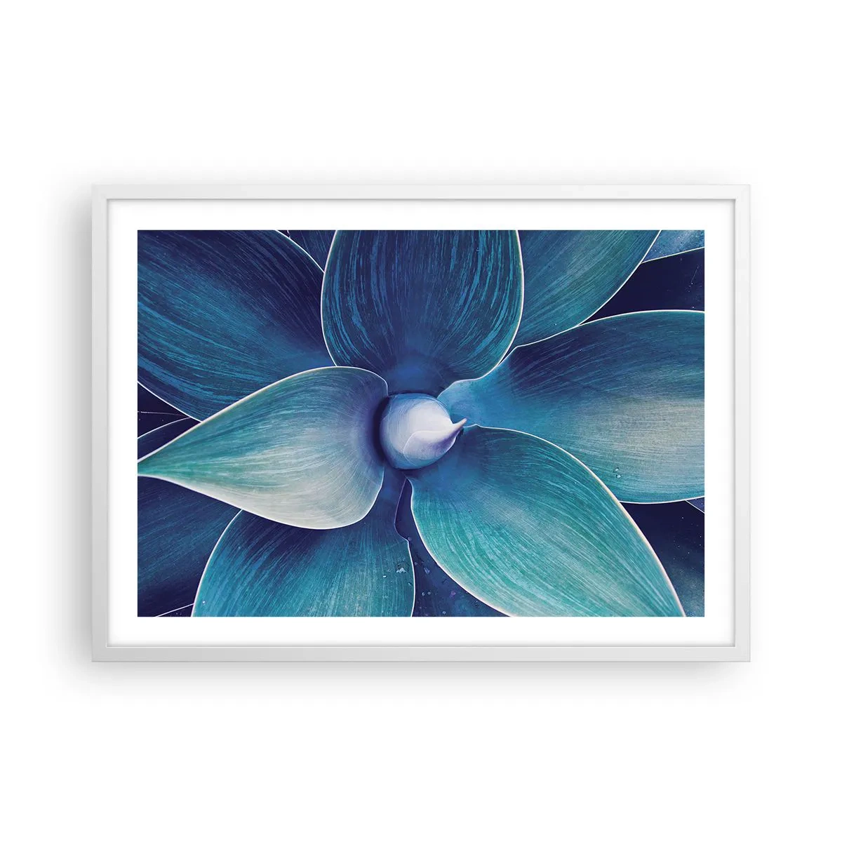 Poster in een witte lijst - Blauw uit de lucht - 70x50 cm