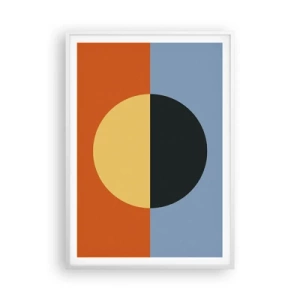 Poster in een witte lijst - Een compositie van warmte en koelte - 70x100 cm