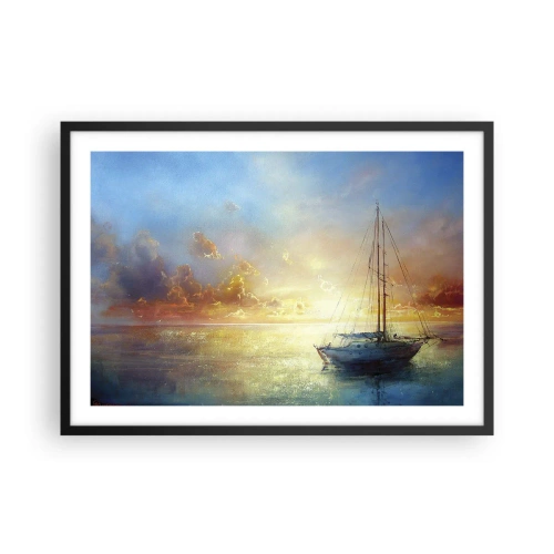 Poster in een zwarte lijst - In een gouden baai - 70x50 cm