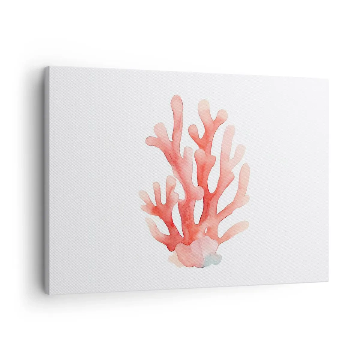 Schilderen op canvas - Een subtiele illustratie van koraal in pasteltinten - 70x50cm - Koraalkleurig koraal - Moderne wanddecoratie voor woonkamer en slaapkamer ARTTOR