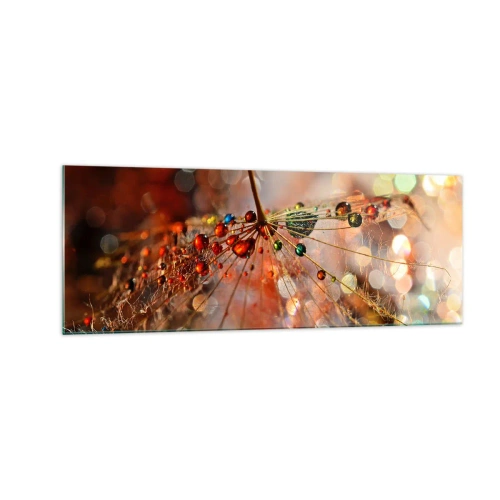 Schilderen op glas - Geregen op een spinnendraad - 140x50 cm