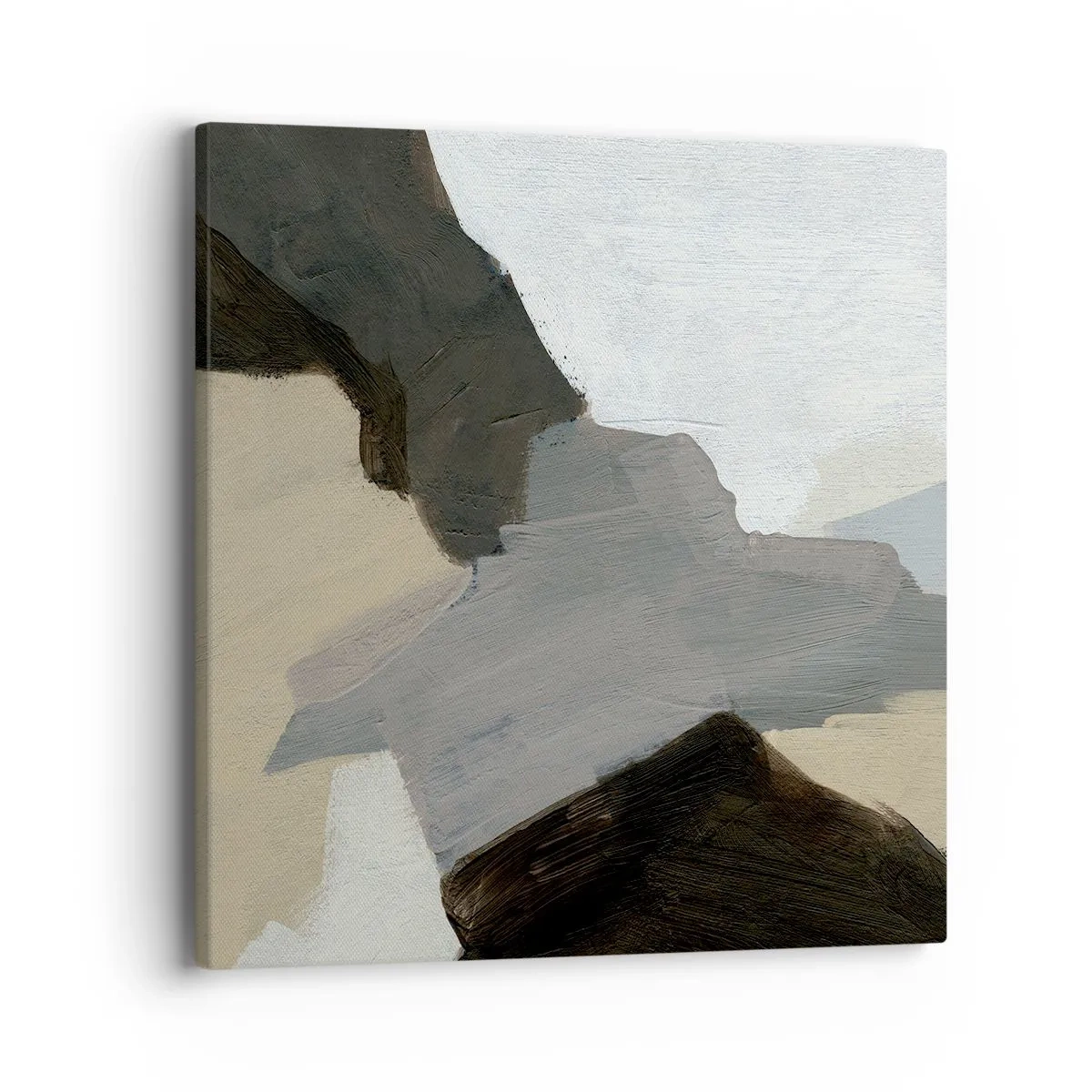 Schilderen op canvas - Abstractie: het kruispunt van grijs - 40x40 cm