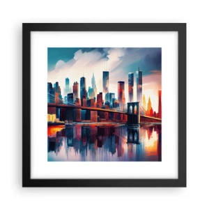 Poster in een zwarte lijst - Een droomachtig New York - 30x30 cm