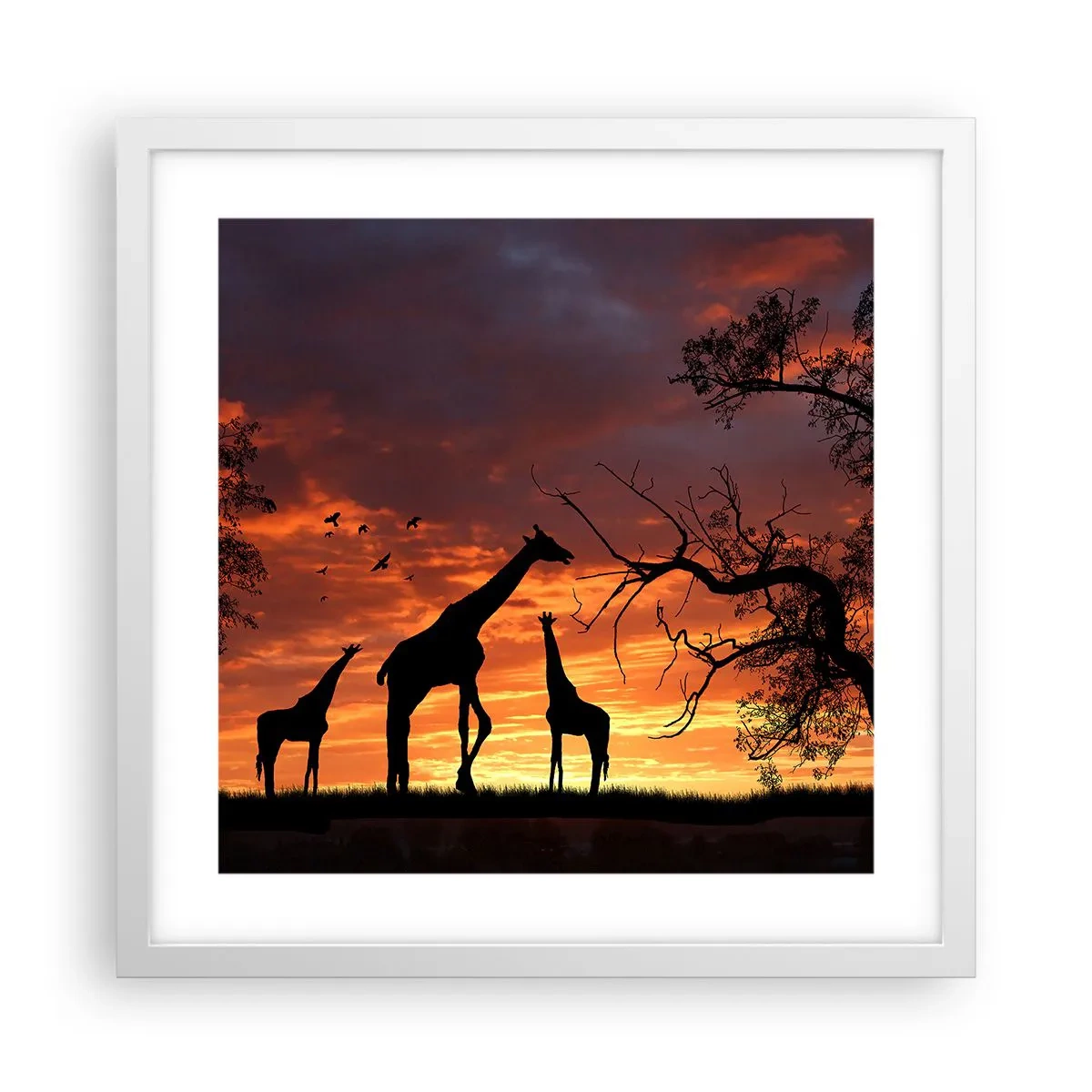 Poster in een witte lijst - Een klein diner met je geliefden - 40x40 cm