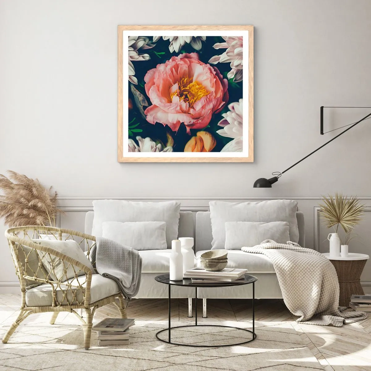 Een poster in een licht eiken lijst - Met barokke pracht - 40x40 cm