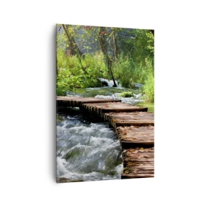 Schilderen op canvas - Boven de schuimige waterval - 70x100 cm