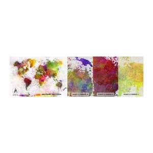 Fotobehang Monster Premium Canvas - Op de een of andere manier is het hetzelfde geworden - Wereldkaart, Continenten, Deel - 100x30 cm