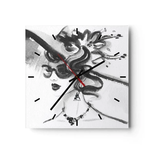 Wandklok - Klok - Een dame met karakter - 30x30 cm