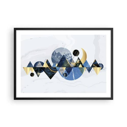 Poster in een zwarte lijst - Geometrisch landschap - 70x50 cm