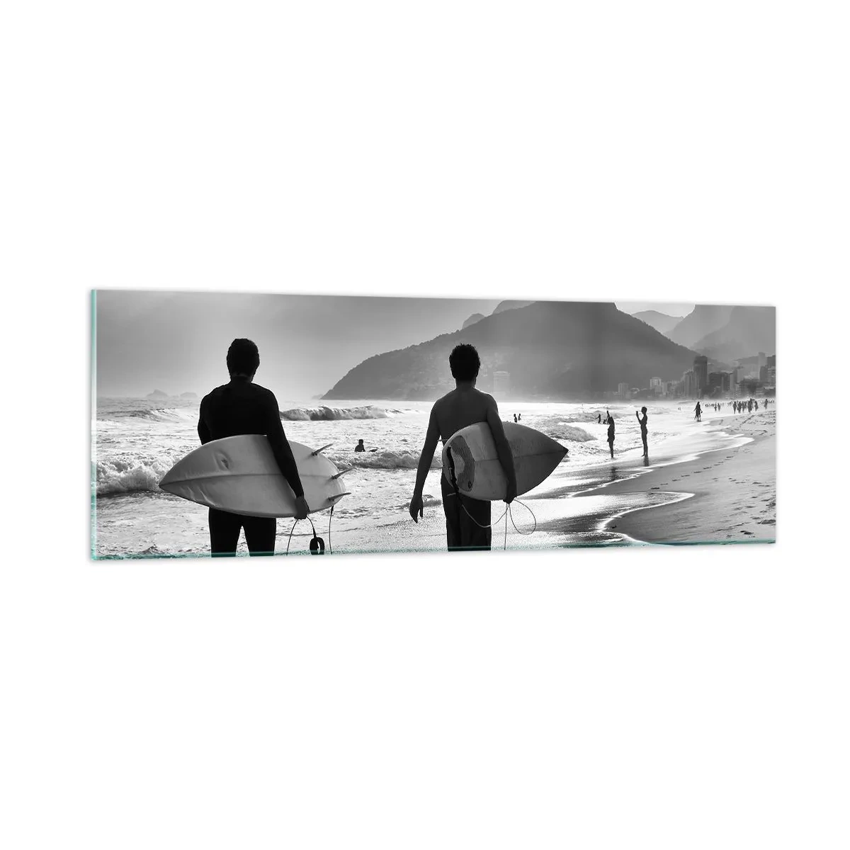 Schilderen op glas - Enkele golf samba - 90x30 cm