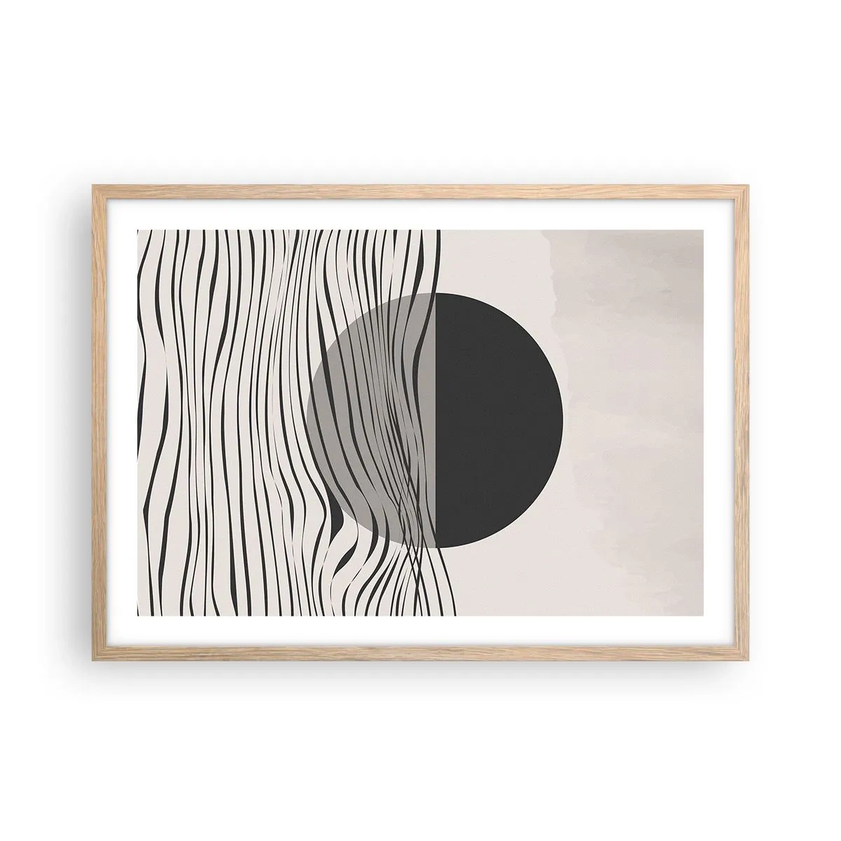 Een poster in een licht eiken lijst - Halve compositie - 70x50 cm