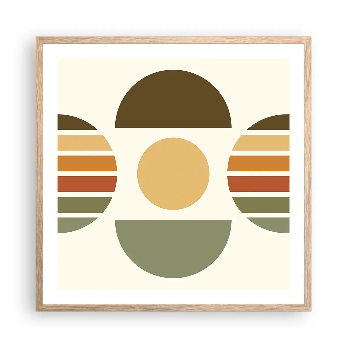 Een poster in een licht eiken lijst - In aardetinten - 60x60 cm