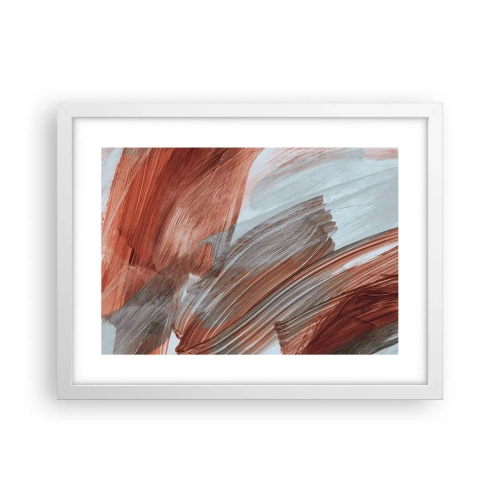 Poster in een witte lijst - Herfst en winderige abstractie - 40x30 cm