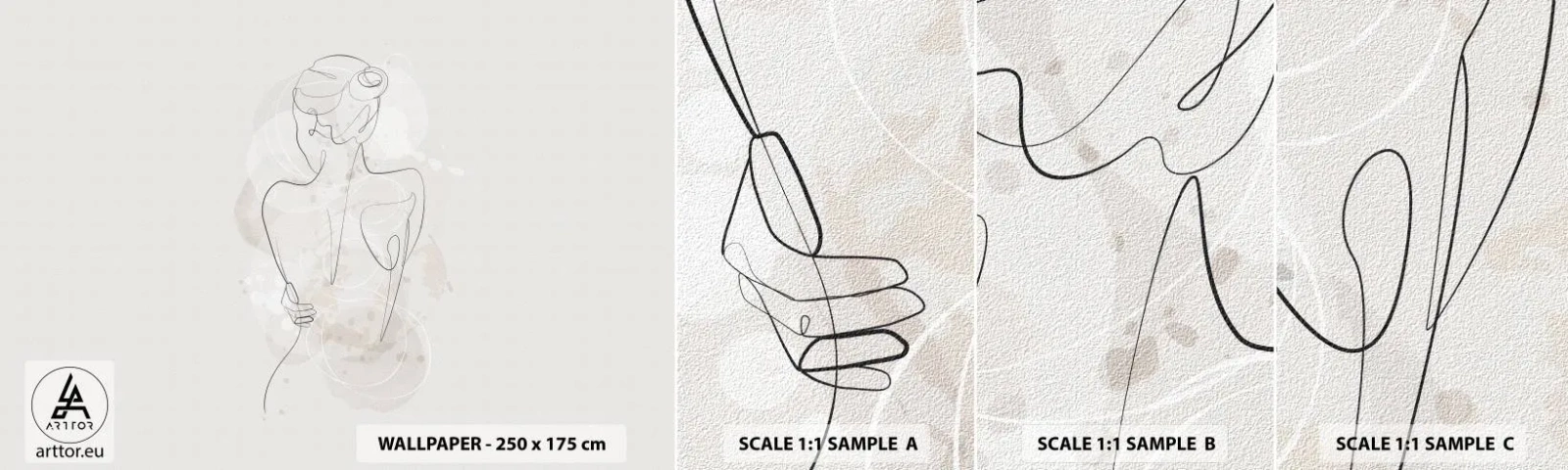Fotobehang Staaltje Standard Eco - Als een gevoelig instrument - Vrouw, Lichaam, Grafisch - 100x30 cm
