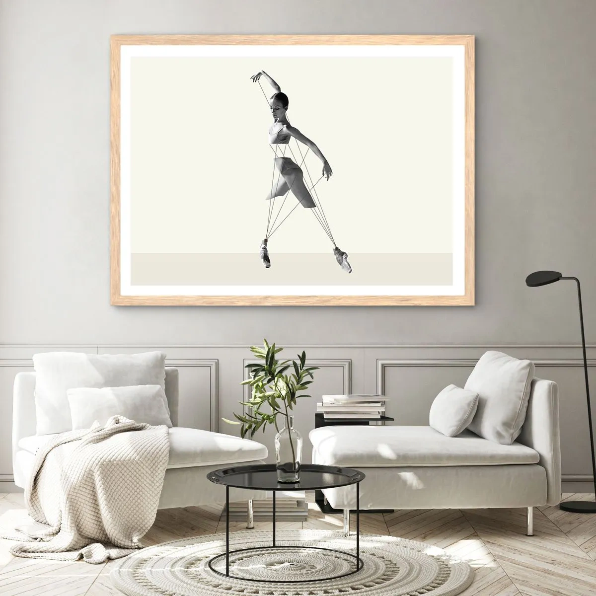 Een poster in een licht eiken lijst - In het theater van de wereld - 50x40 cm