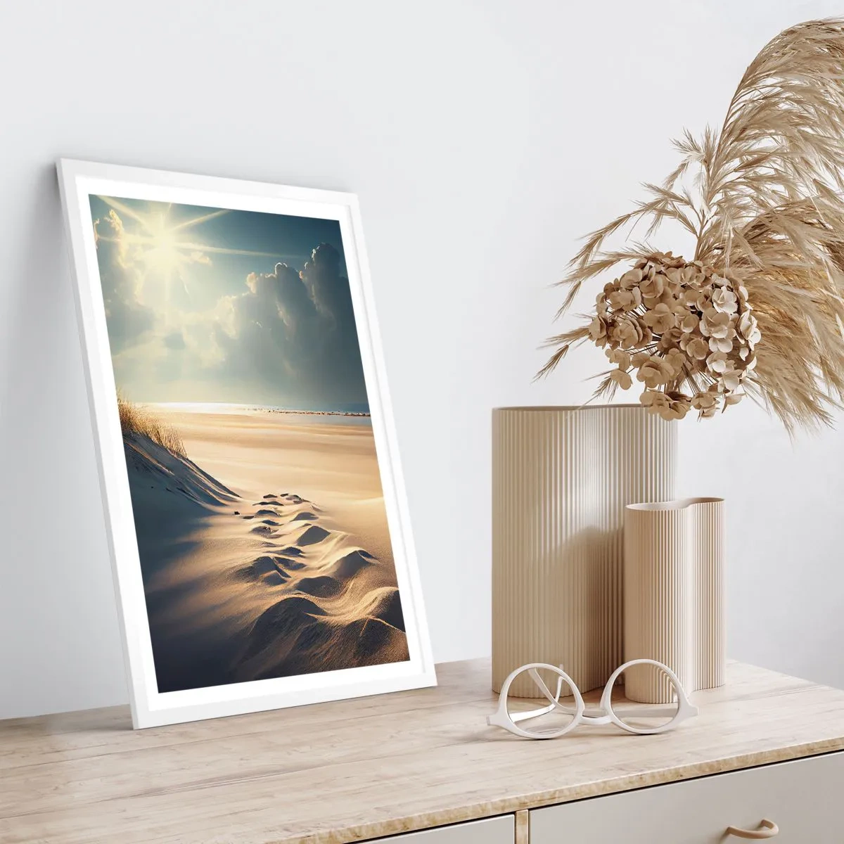 Poster in een witte lijst - Een rustgevend landschap - 70x100 cm