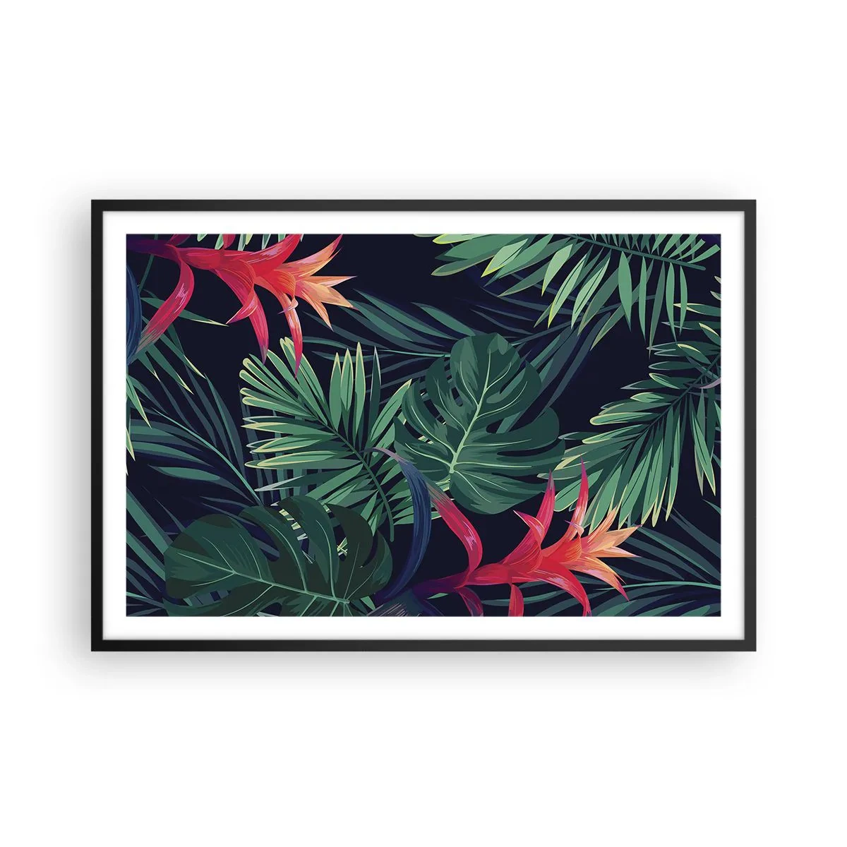 Poster in een zwarte lijst - Ontsteken in het groen - 91x61 cm