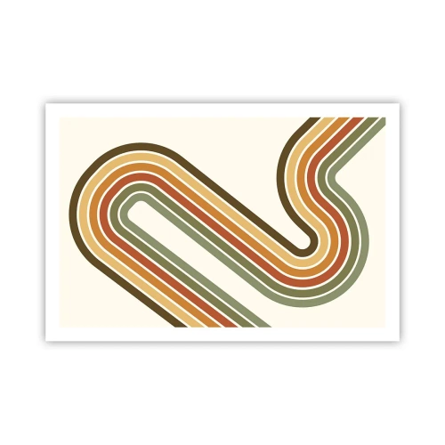 Poster - Zigzag naar het doel - 91x61 cm