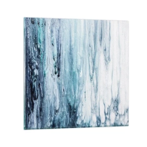 Schilderen op glas - Blauwe ijspegels - 40x40 cm