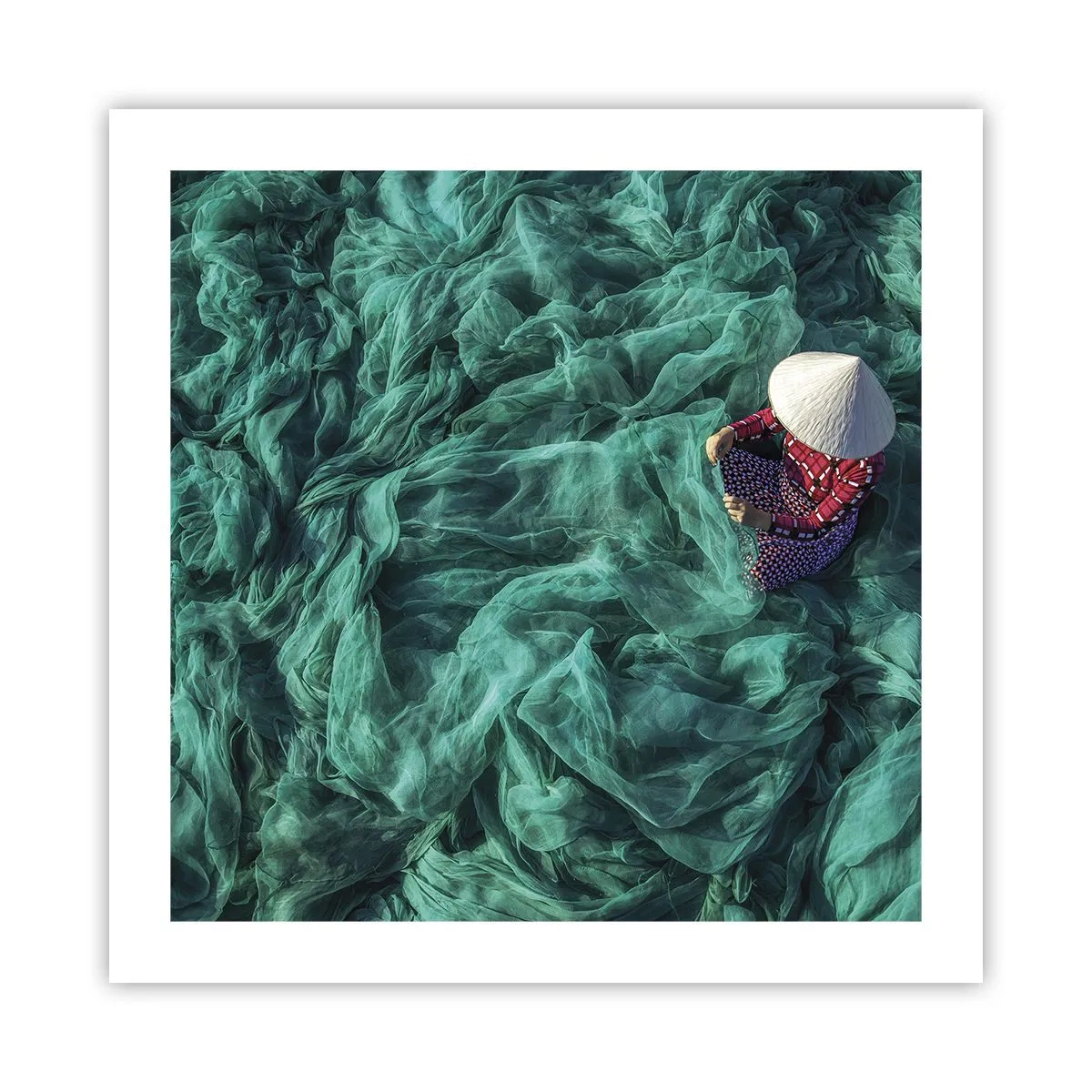 Poster - In een zee van netten - 50x50 cm