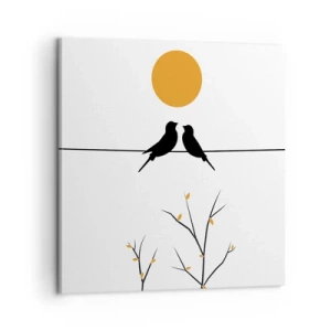 Schilderen op canvas - Nachtegalen avond - 60x60 cm