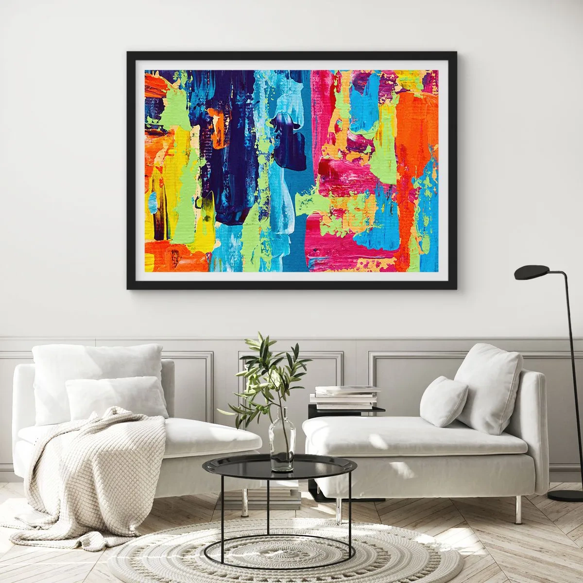 Poster in een zwarte lijst - Het leven is mooi! - 70x50 cm