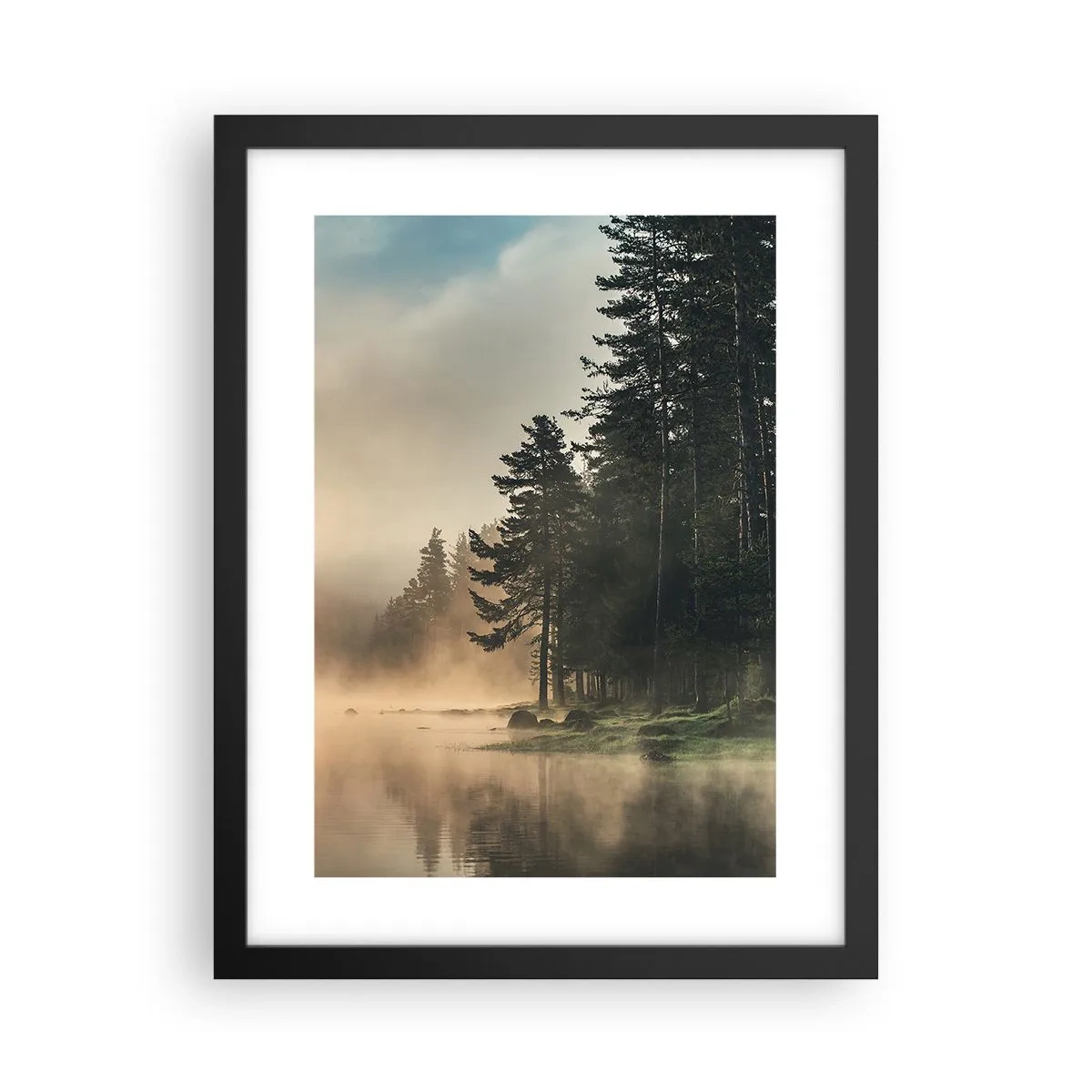 Poster in een zwarte lijst - De geboorte van de dag - 30x40 cm
