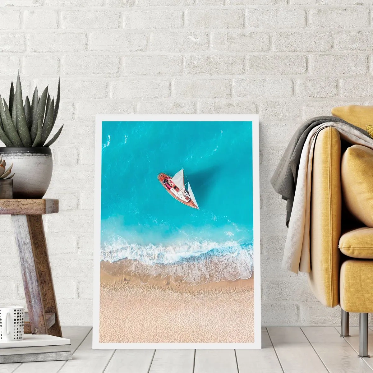 Poster - Op de grens van blauw en goud - 50x70 cm