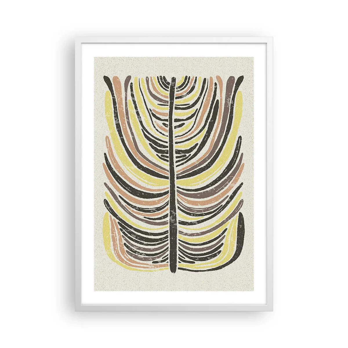 Poster in een witte lijst - Abstractie vol leven - 50x70 cm