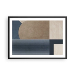 Poster in een zwarte lijst - Een compositie van eenvoud en rondheid - 70x50 cm