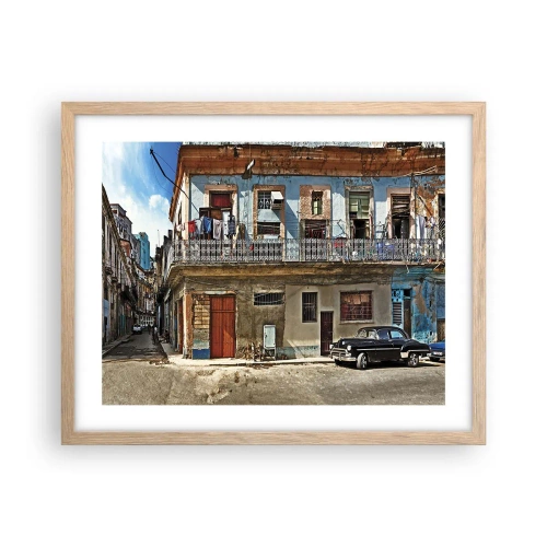 Een poster in een licht eiken lijst - Havana-vibes - 50x40 cm