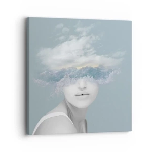 Schilderen op canvas - Met hoofd in de wolken - 30x30 cm