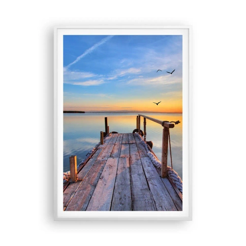 Poster in een witte lijst - Loop recht naar de zon - 70x100 cm