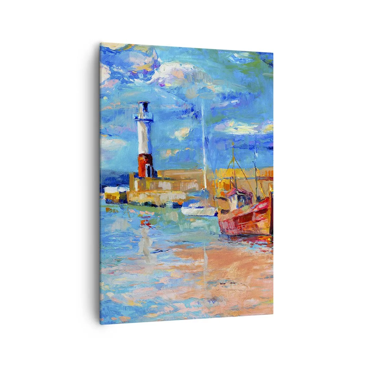 Schilderen op canvas - Een middag in de regenboogbaai - 70x100 cm