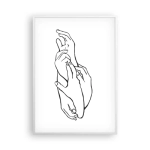 Poster in een witte lijst - Goede aanraking - 70x100 cm