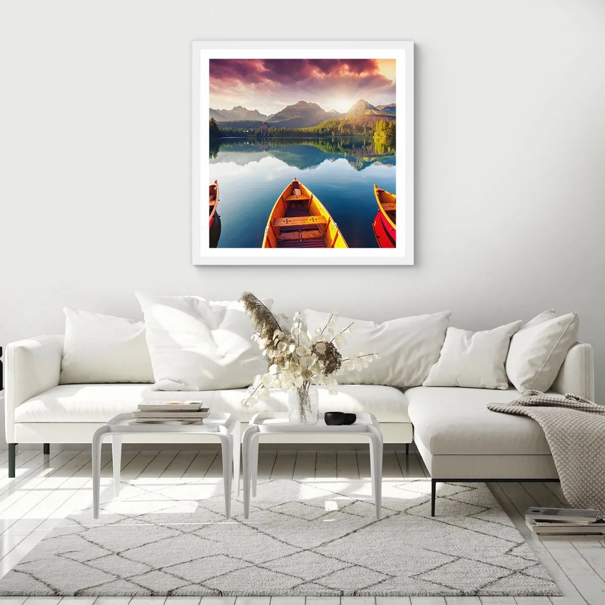 Poster in een witte lijst - Niets tegen de natuur - 30x30 cm