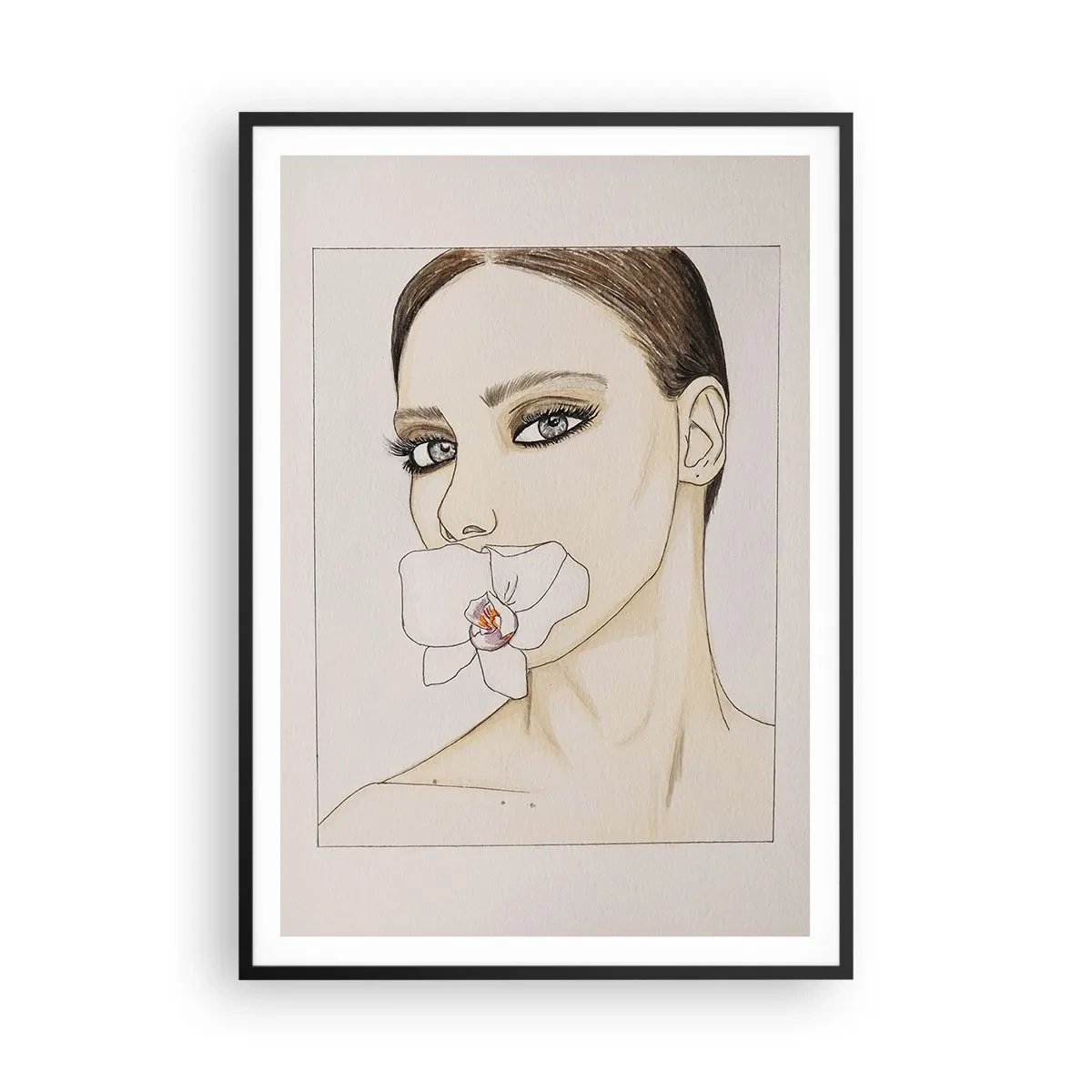 Poster in een zwarte lijst - Een symbool van elegantie en schoonheid - 70x100 cm