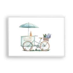 Poster in een witte lijst - Zoete herinnering aan de zomer - 100x70 cm