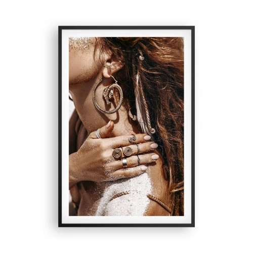 Poster in een zwarte lijst - Koningin van het wilde strand - 61x91 cm